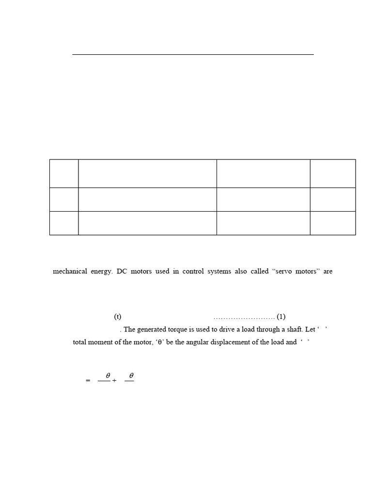 CS - HW Exp. 2 Transfer Function of Armature Controlled DC Motor | PDF ...