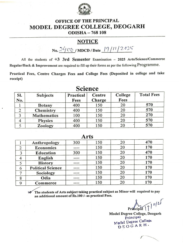 +3 3rd Sem Form Fill-Up | PDF