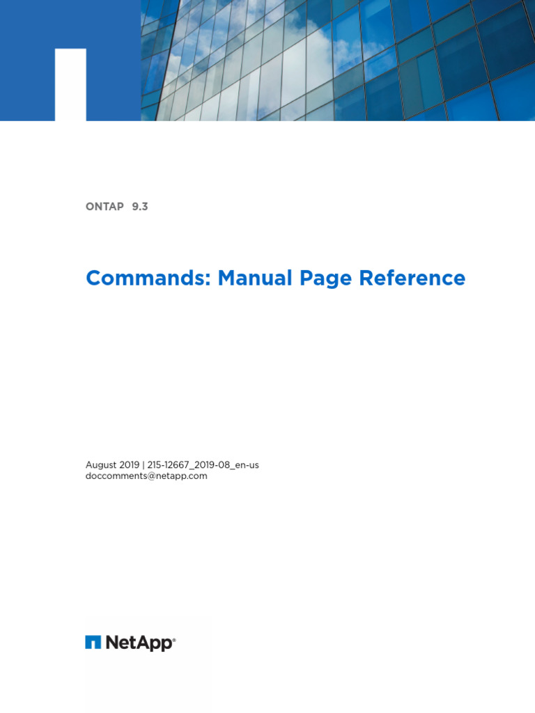ONTAP 9.3 Command Reference Guide | PDF | Computer Engineering | Internet
