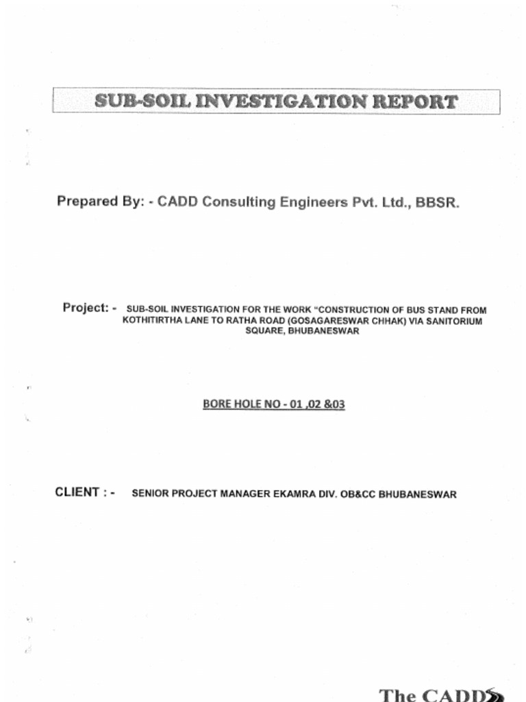 Sub Soil Investigation Report | PDF