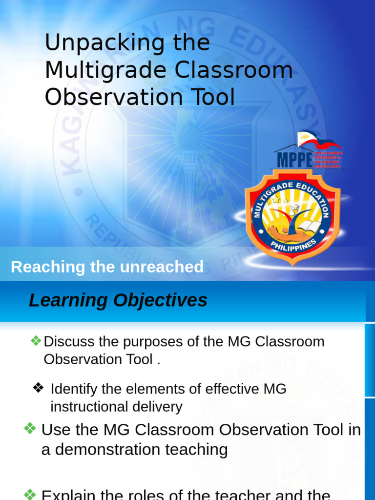 Multigrade Classroom Observation Tool Guide | PDF | Lesson Plan | Teachers