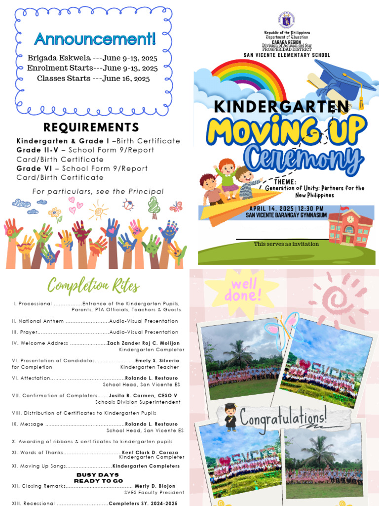 Kindergarten Moving Up Program | PDF | Social Institutions