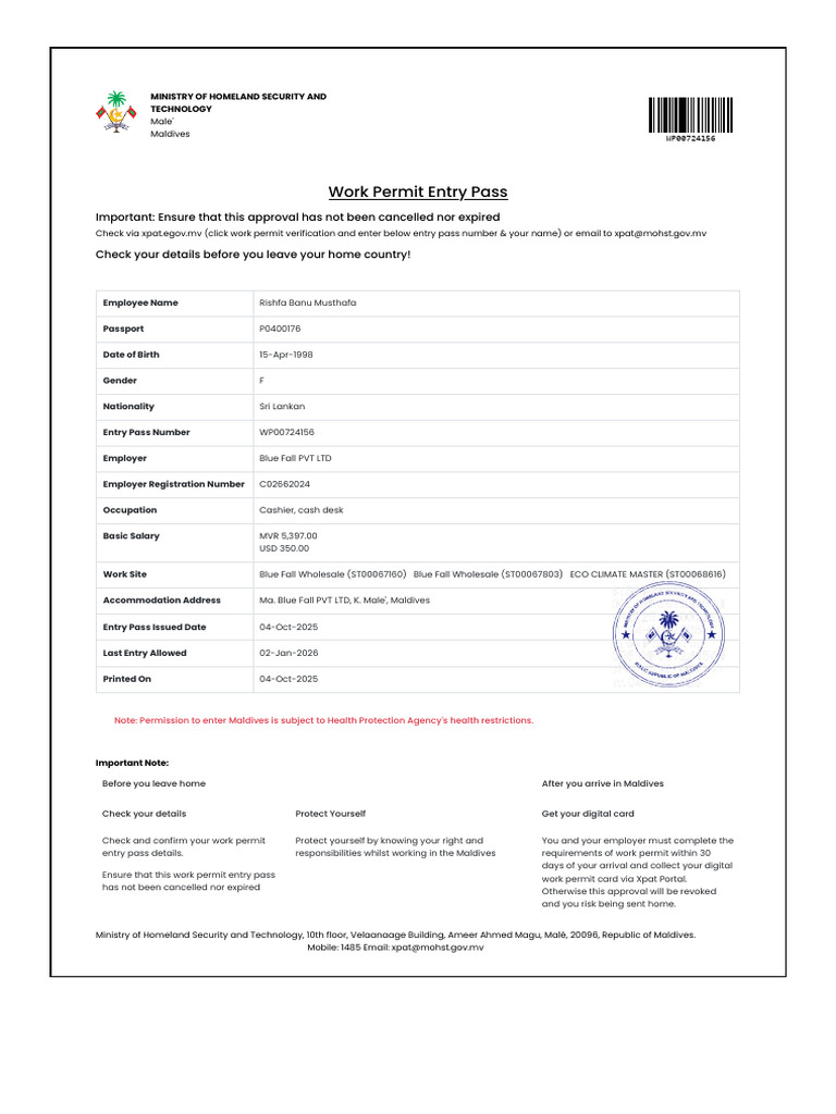 Work Permit Details - Xpat | PDF | Government And Personhood