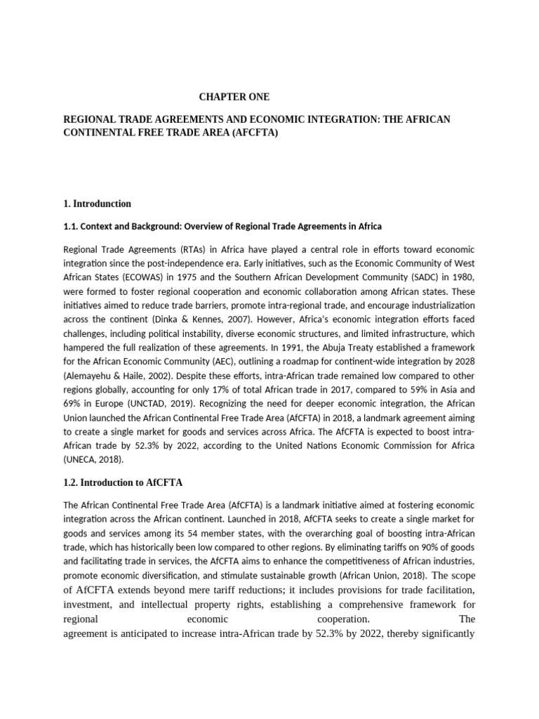 Regional Trade Agreements and Economic Integration | PDF | Statistics ...