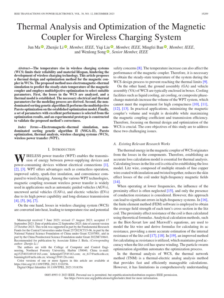 Thermal Analysis and Optimization of The Magnetic Coupler For Wireless ...