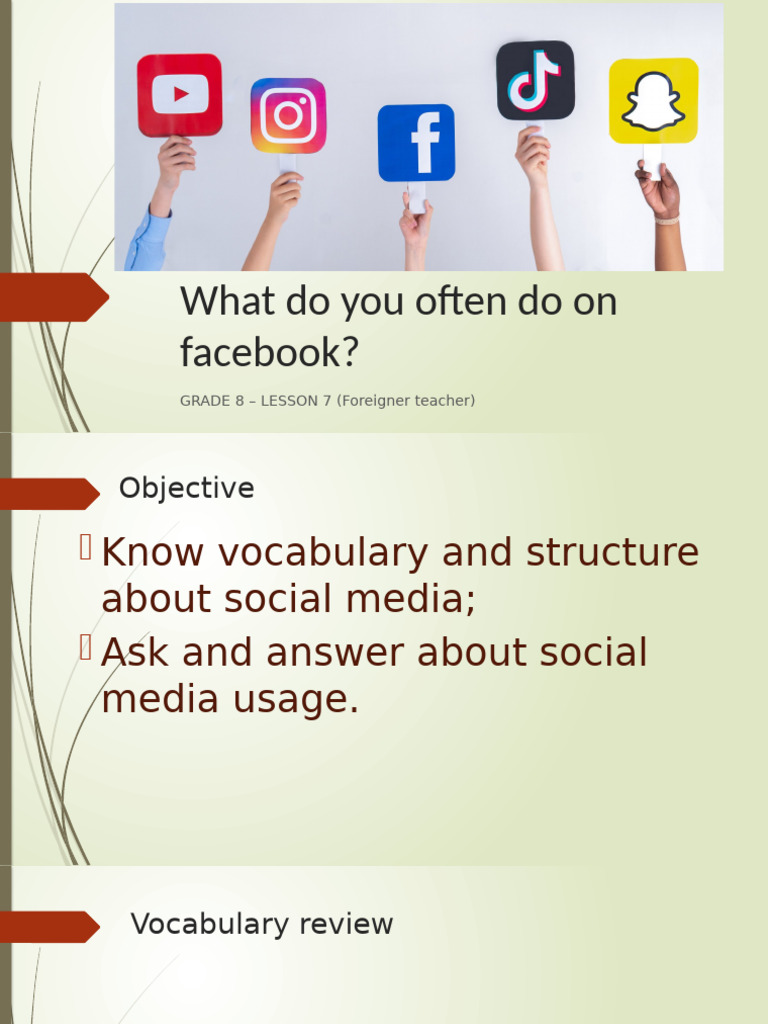 Facebook Usage for Grade 8 Students | PDF | Human Communication