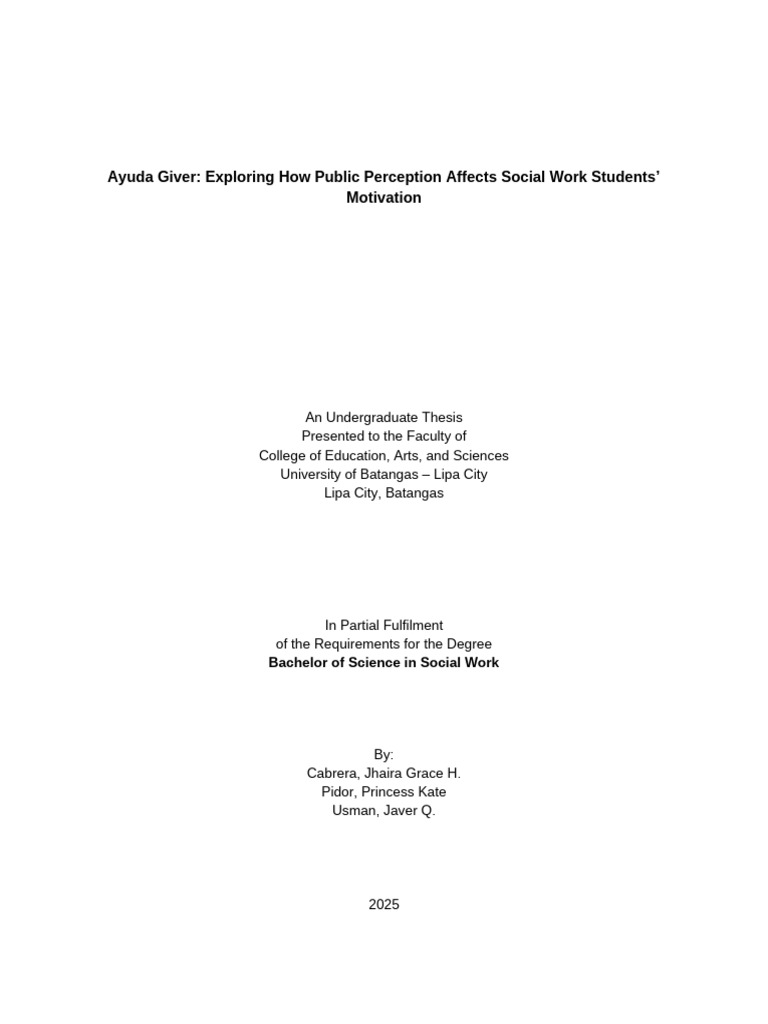 Public Perception's Impact on Social Work Motivation | PDF | Motivation ...