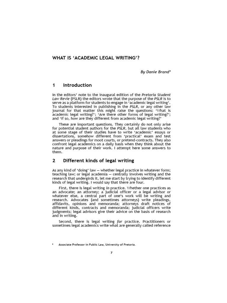 Understanding Academic Legal Writing | PDF | Jurisprudence | Theory