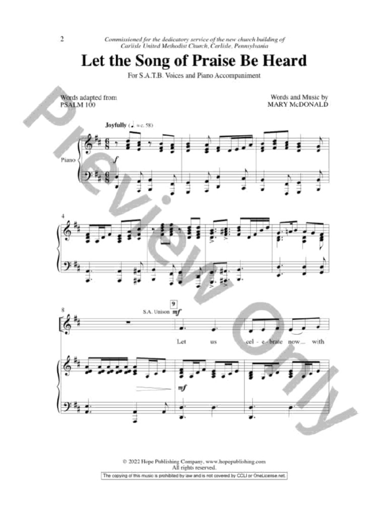 Let The Song of Praise Be Heard | PDF