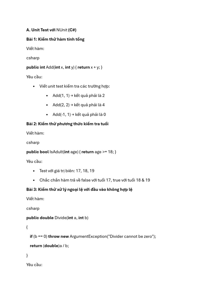 Baitap7 (UnitTestCode) | PDF