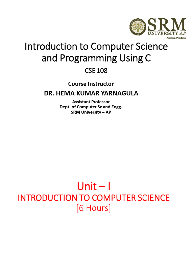Introduction to Computer Science Basics | PDF | Central Processing Unit ...