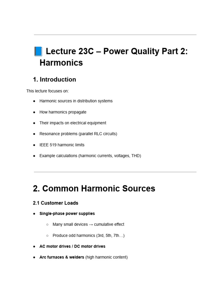 Harmonics in Power Quality Systems | PDF | Rectifier | Power Inverter