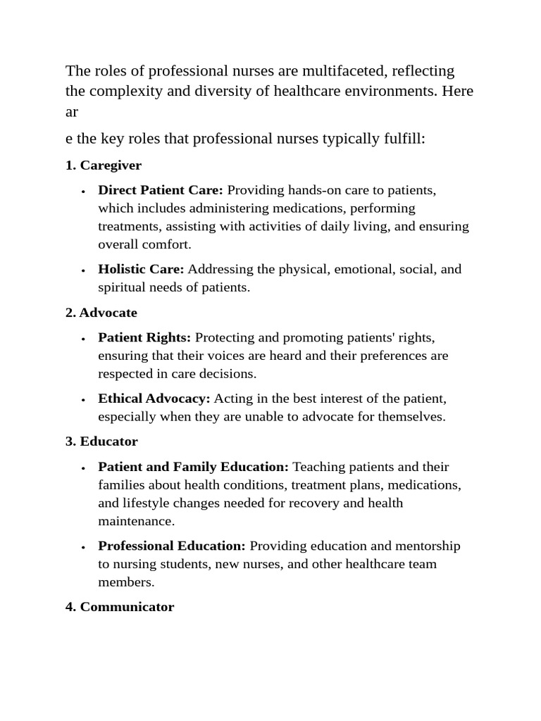 PRofessional Responsibilities Nurse | PDF | Health Care | Nursing