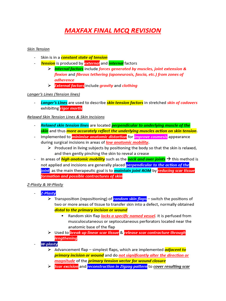 Maxfax Final MCQ Revision | PDF | Wound Healing | Human Anatomy