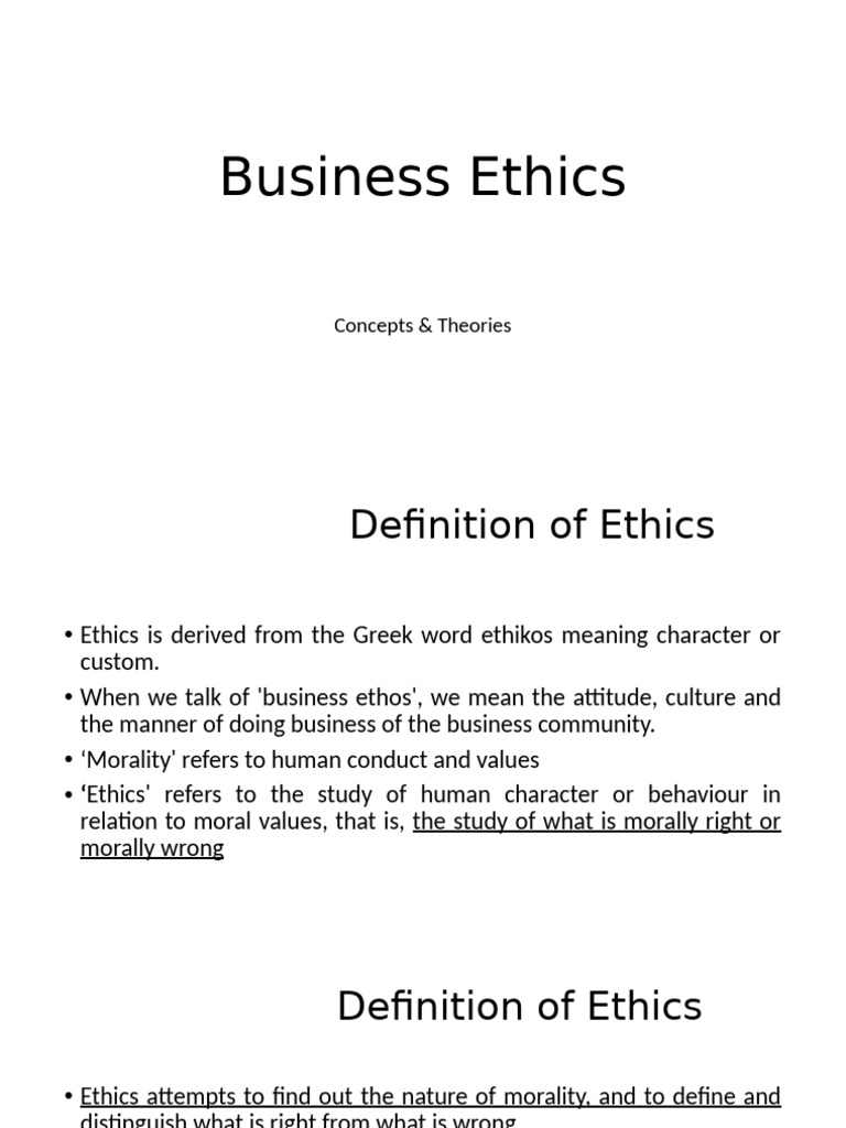 Understanding Business Ethics Concepts | PDF | Morality | Stakeholder ...