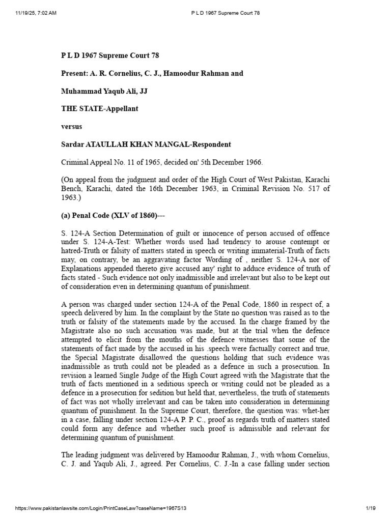 P L D 1967 Supreme Court 78 | PDF | Truth | Evidence (Law)