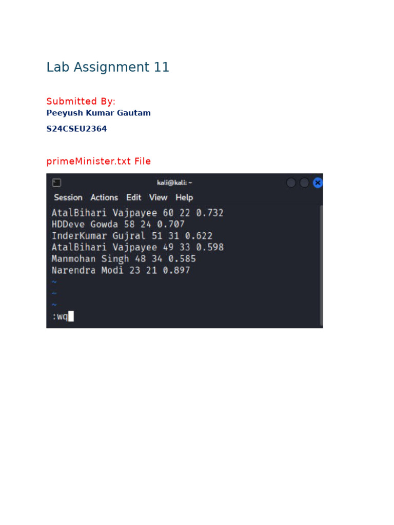 Lab Assignment 11 S24CSEU2364 | PDF
