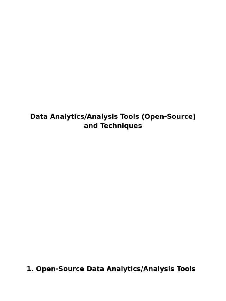 Open-Source Data Analytics Tools & Techniques | PDF | Apache Spark ...