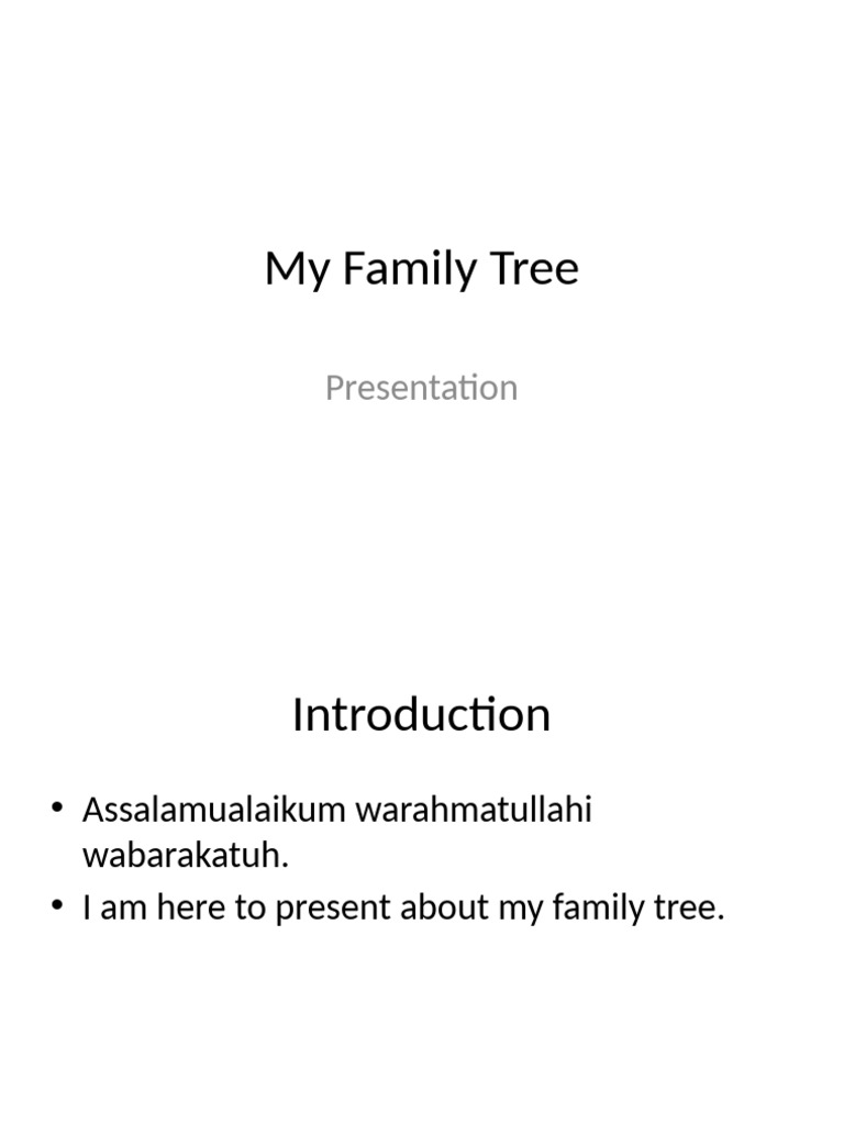 My Family Tree Presentation | PDF