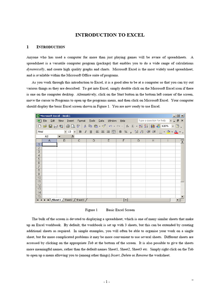 Introduction To Excel | PDF | Microsoft Excel | Spreadsheet