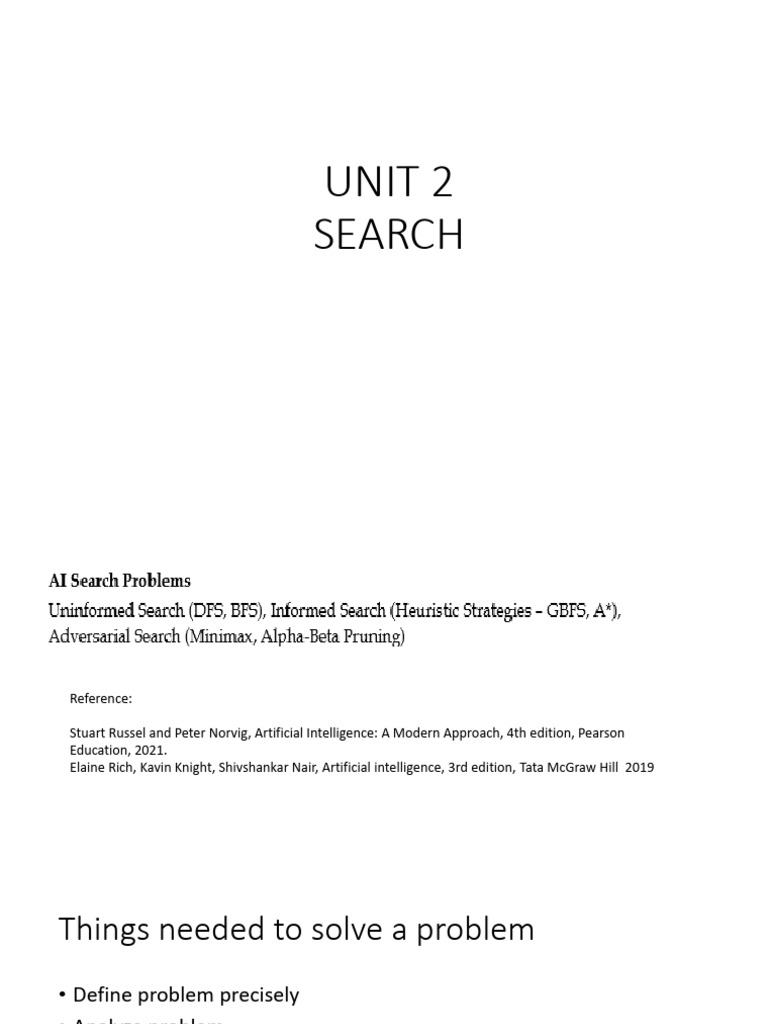 Unit 2 Search | PDF | Algorithms And Data Structures | Theoretical ...