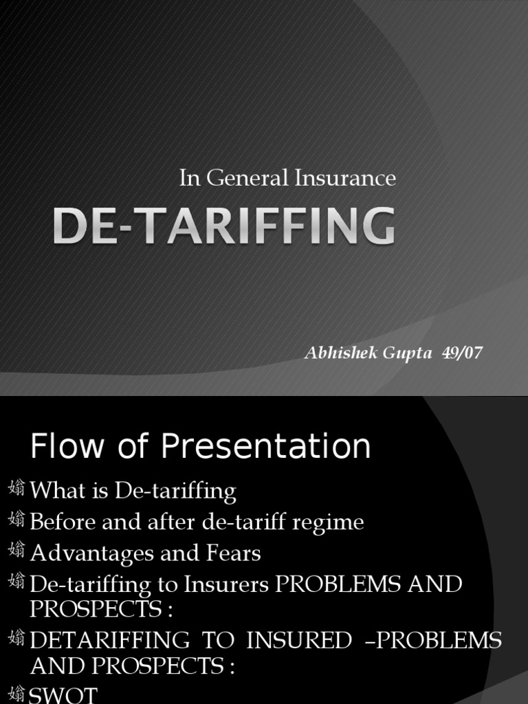 Understanding De-Tariffing in Insurance | PDF | Insurance | Business