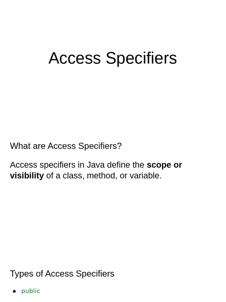 M02T03 - Access Specifiers | PDF