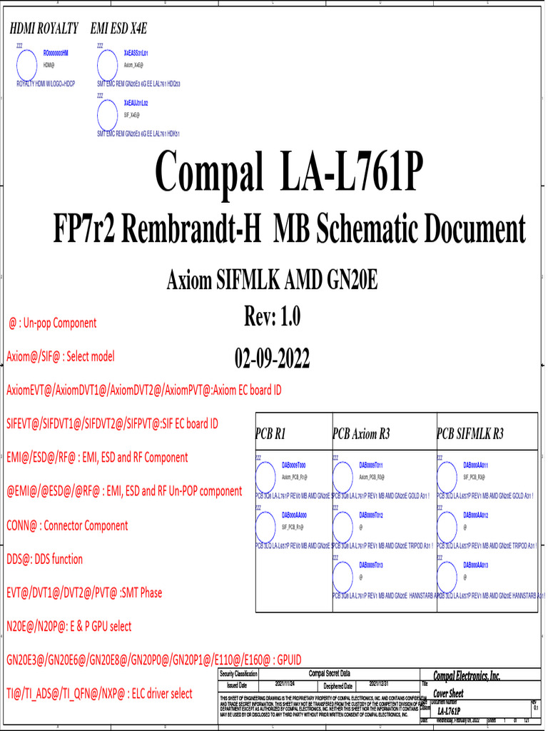 Compal LA-L761P APU Block Diagram | PDF | Electronics | Computer Networking