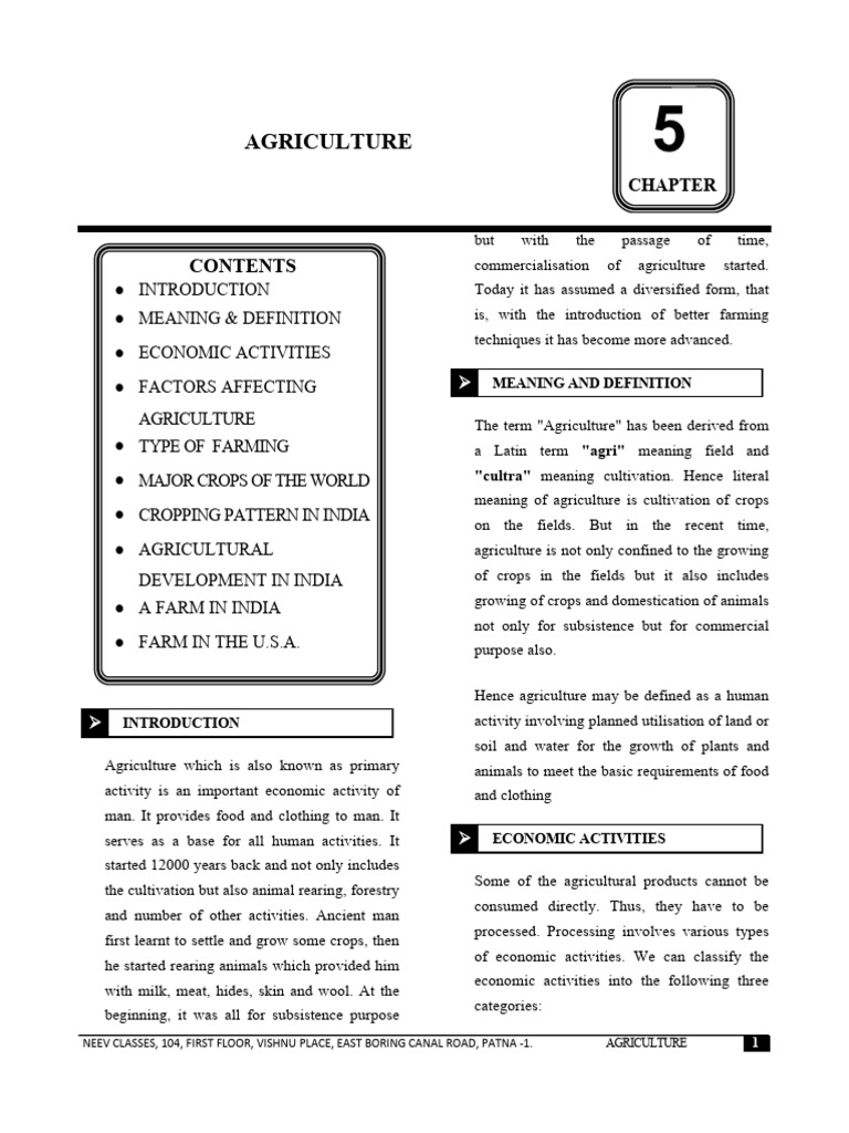 Overview of Agriculture and Its Types | PDF | Agriculture | Soil