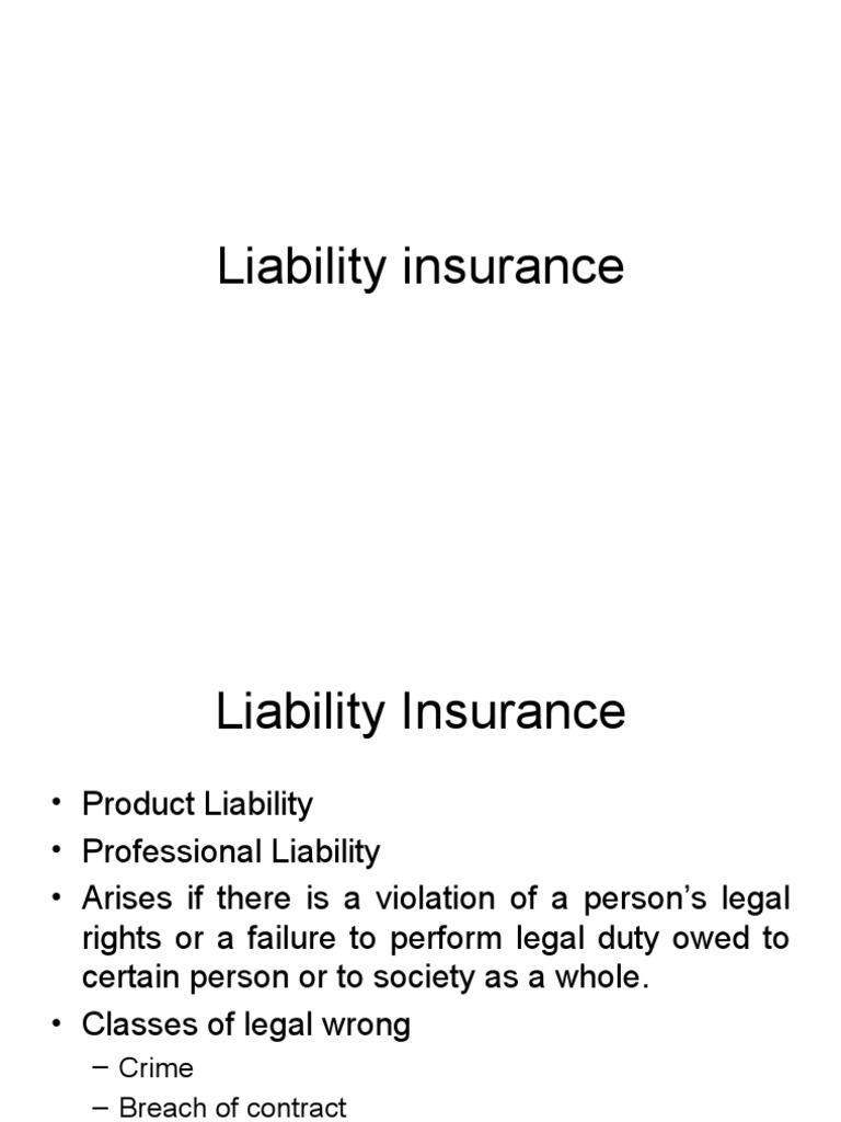 Liability Insurance Tort Liability Insurance
