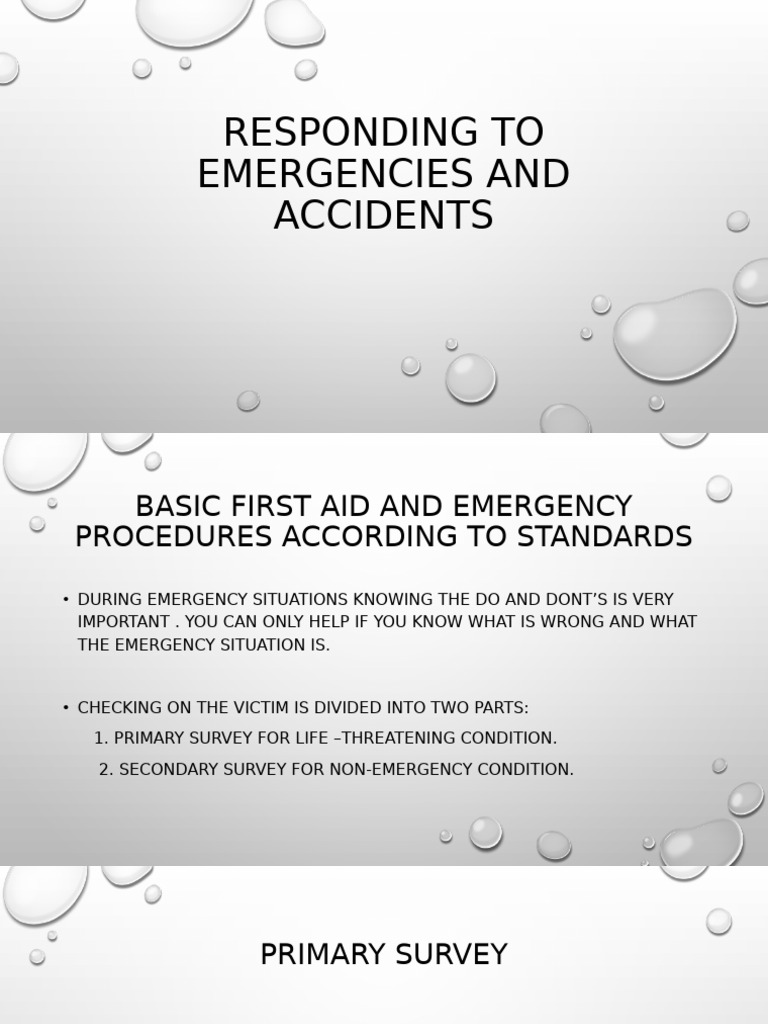 Emergency Response and First Aid Guide | PDF | Shock (Circulatory ...