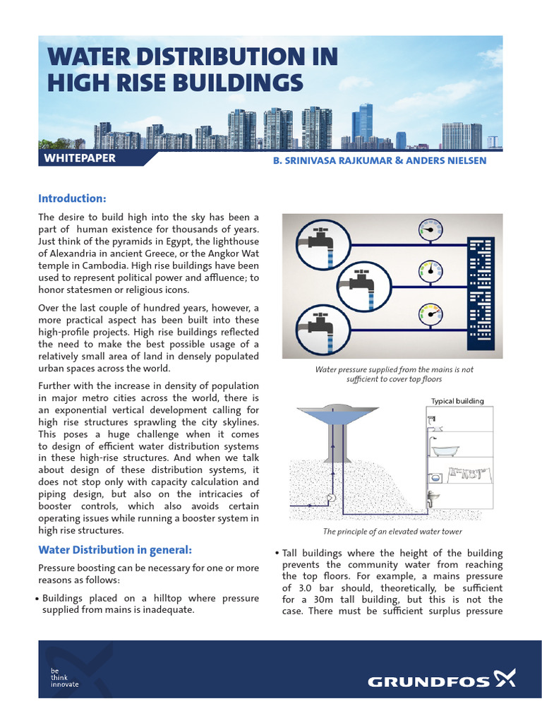 Water Distribution in High-Rise Buildings | PDF | Pump | Water