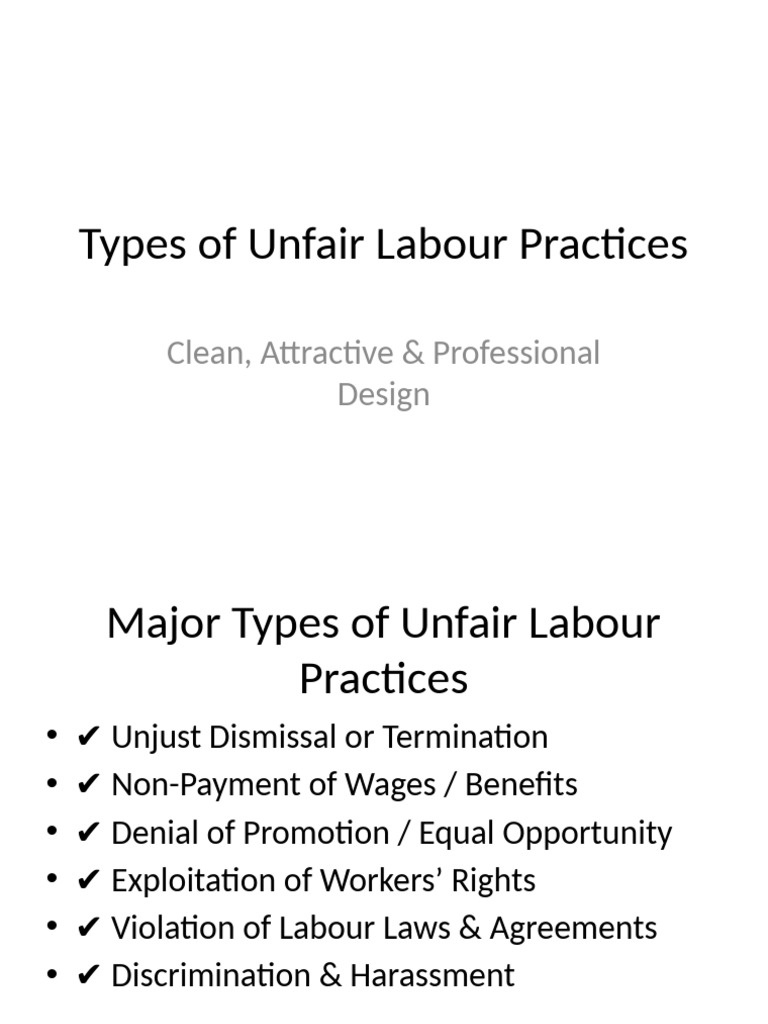 Understanding Unfair Labour Practices | PDF