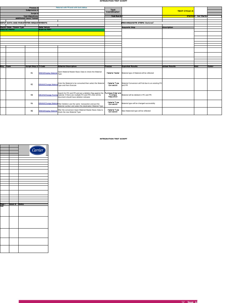 Integration Test Script for Material Type | PDF | Computing | Software ...