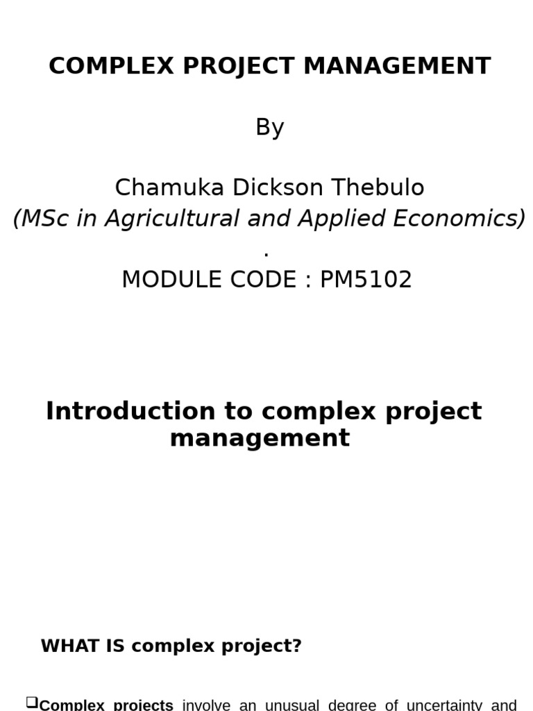 Complex Project Management CT 26.01.2023 | PDF | System | Project ...