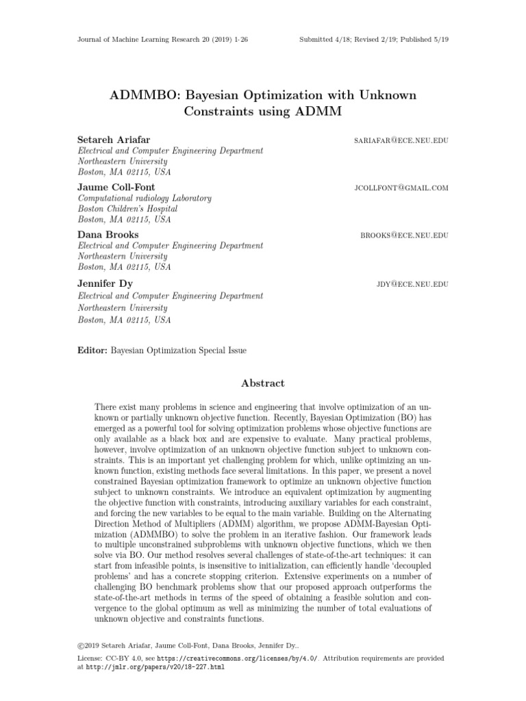 ADMMBO: Constrained Bayesian Optimization | PDF | Mathematical ...