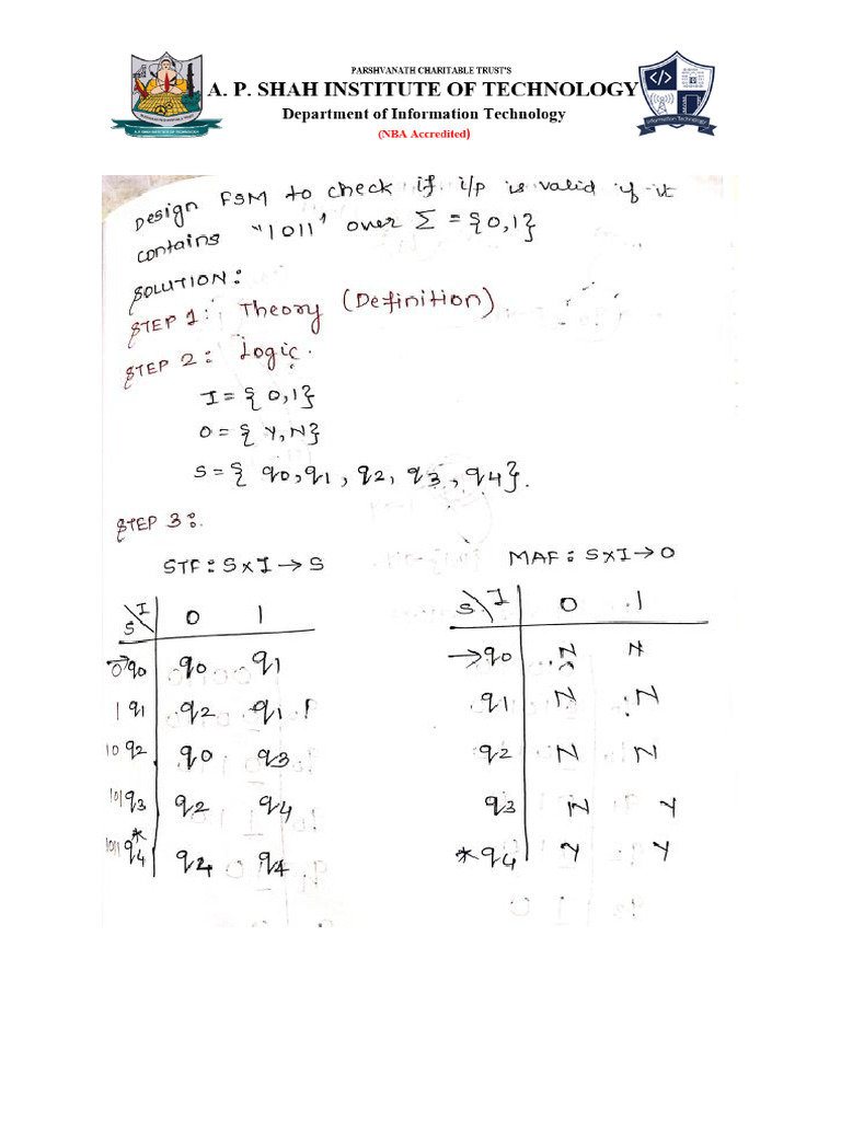 FSM Design Type 3 - Contains Type | PDF