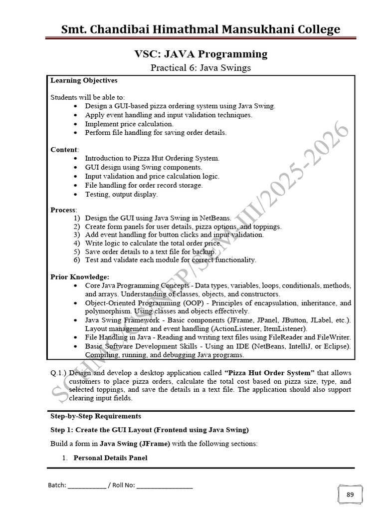 JAVA_Practical 06 and 07 | PDF | Object Oriented Programming | Class ...