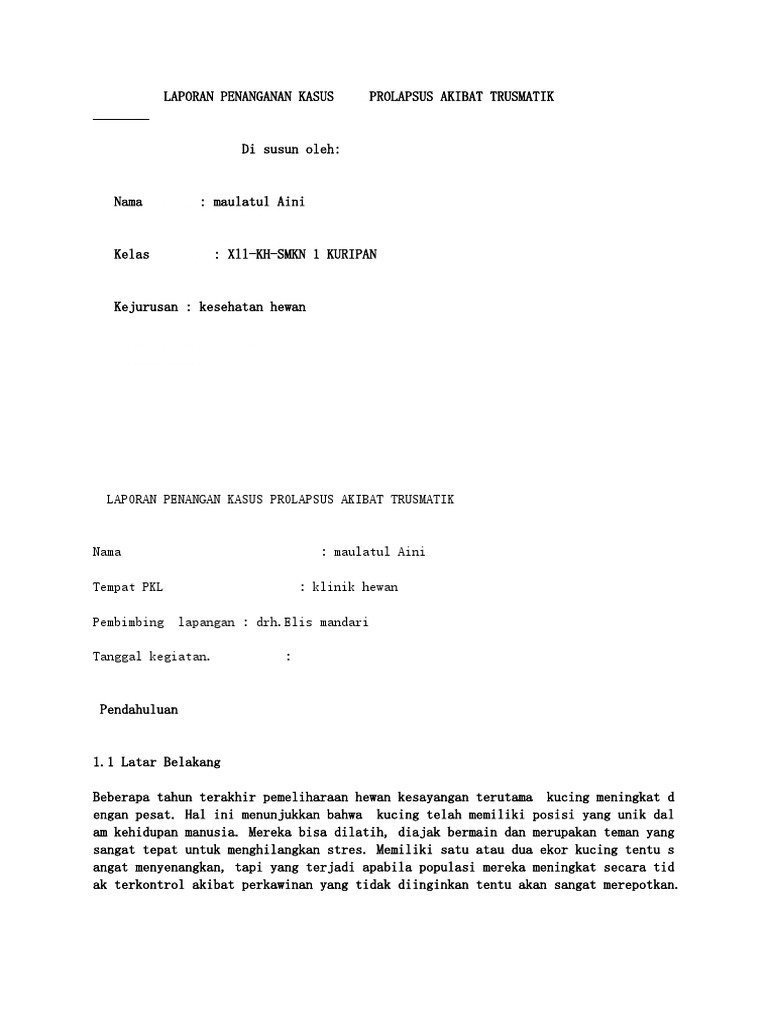 Penanganan Prolapsus Testis Kucing | PDF