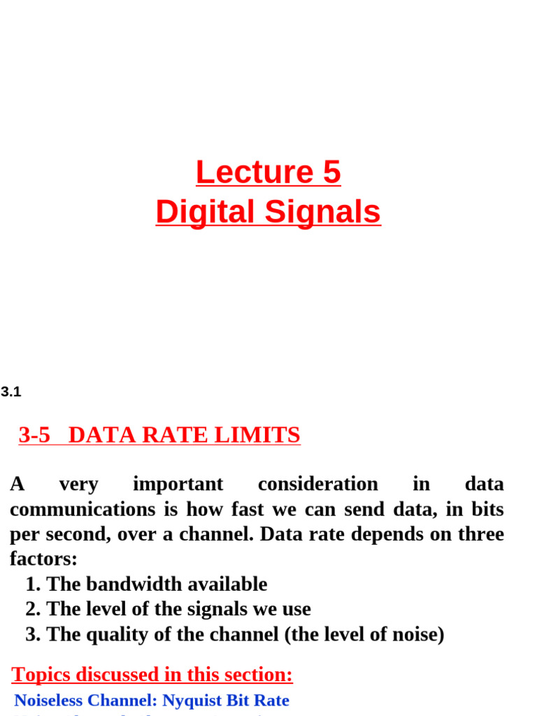 Data Comm L5 - Part 2 | PDF | Signal To Noise Ratio | Bit Rate