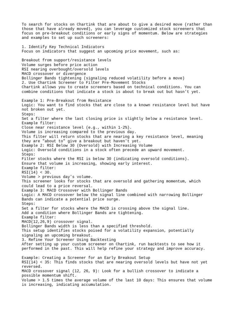 chartink smart scan | PDF | Financial Markets | Technical Analysis