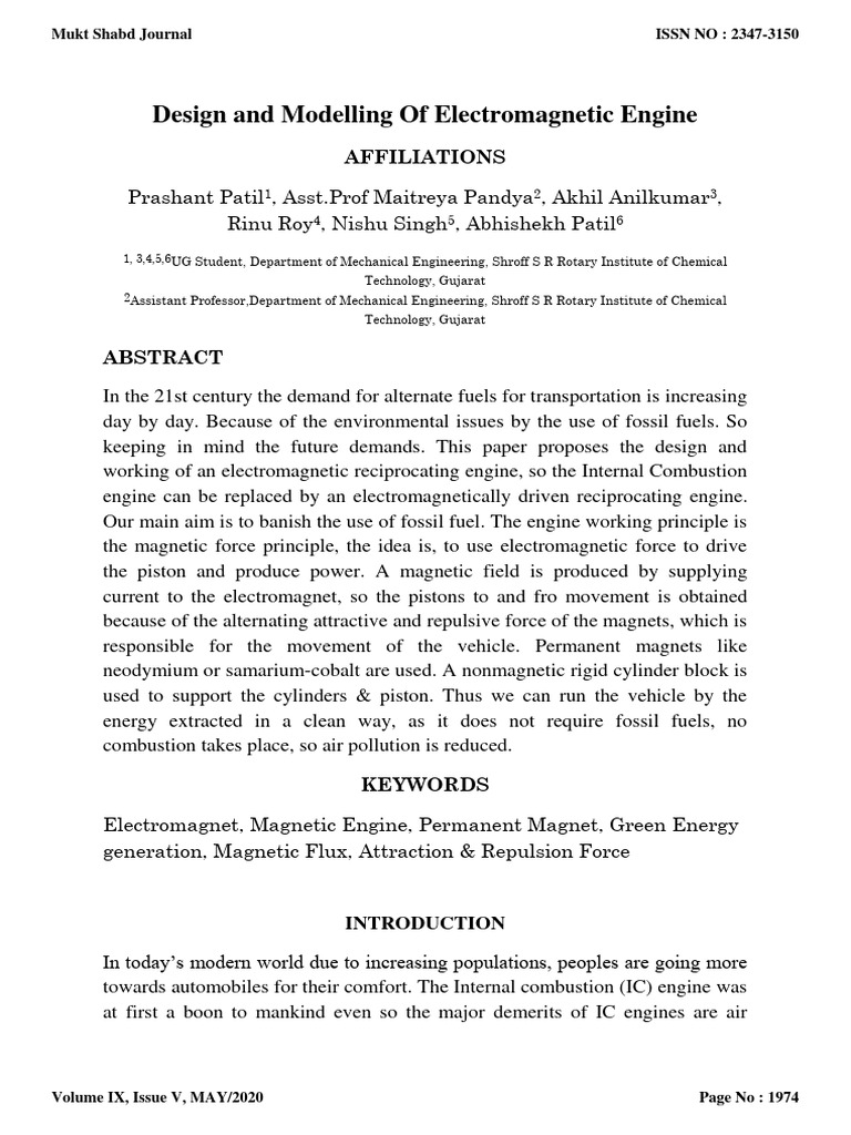 Electromagnetic Engine Design for Clean Energy | PDF | Engines | Rectifier