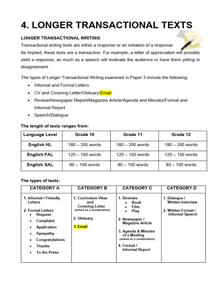 Types of Longer Transactional Writing | PDF | Madam