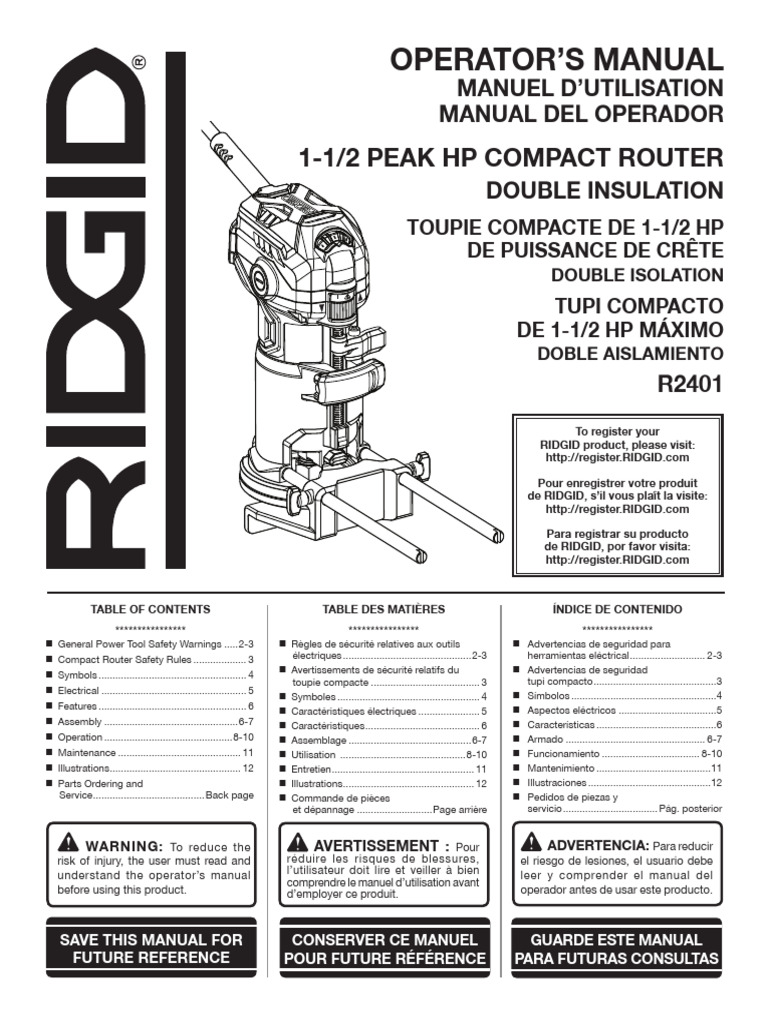 1.5 HP Compact Router Manual | PDF | Mains Electricity | Electricity
