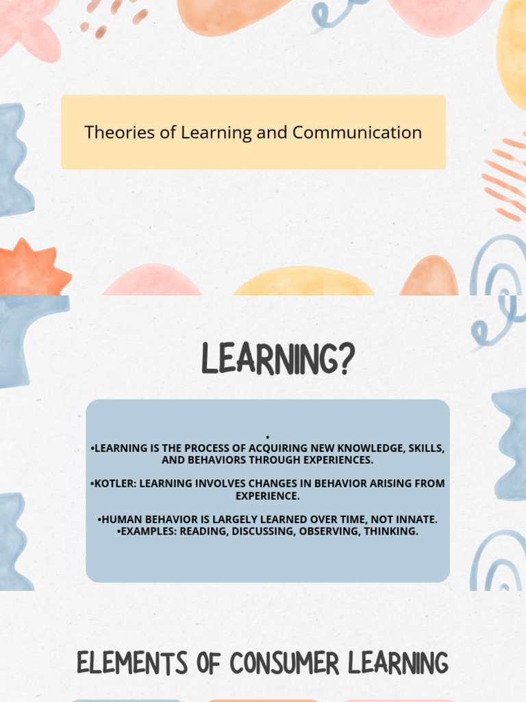 Learning and Communication Theories | PDF | Learning | Classical ...