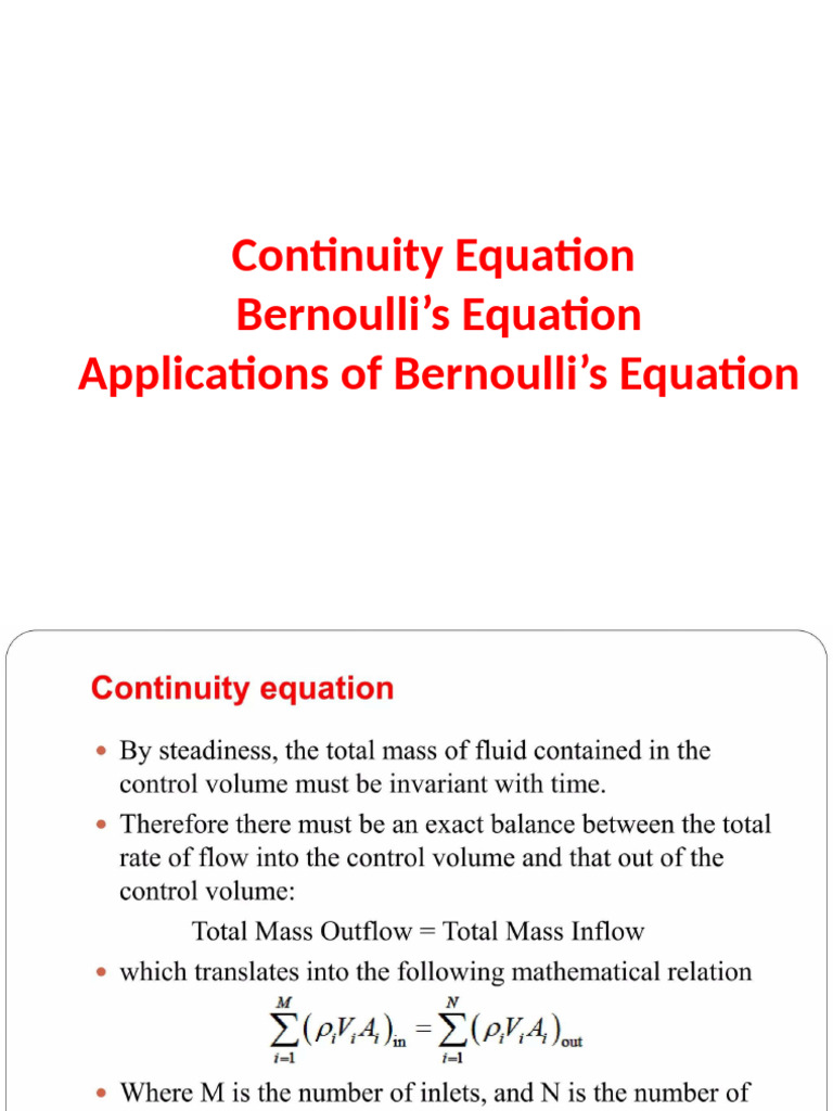Bernoulli's Equation | PDF