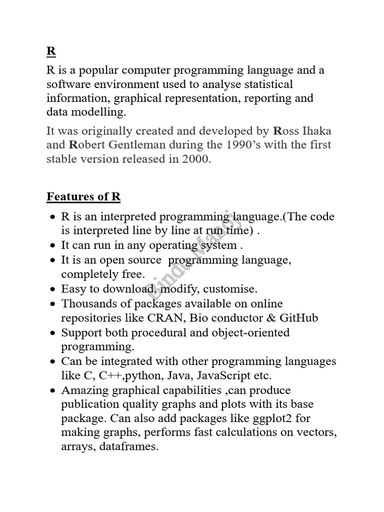 Overview of R Programming Language | PDF | Command Line Interface ...
