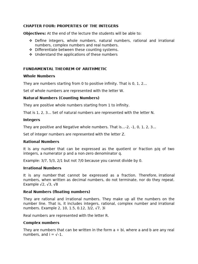 Chapter 4 | PDF | Numbers | Rational Number