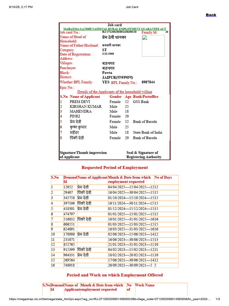 Job Card | PDF
