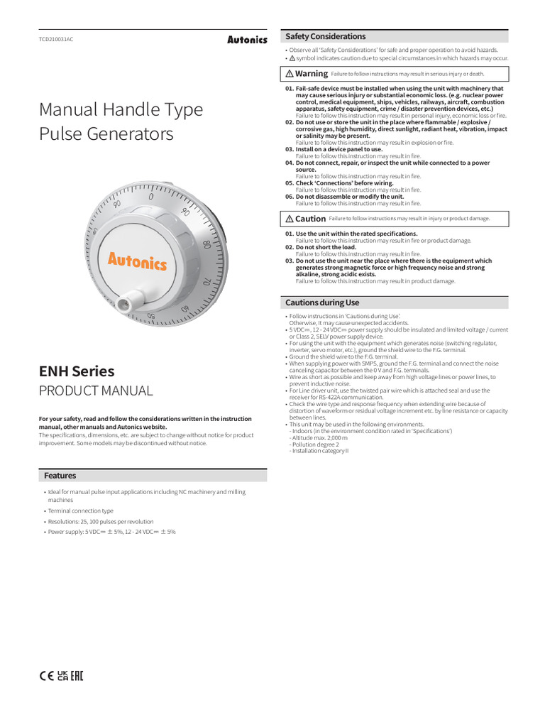 ENH Series Manual Pulse Generator Guide | PDF | Power Supply | Power ...